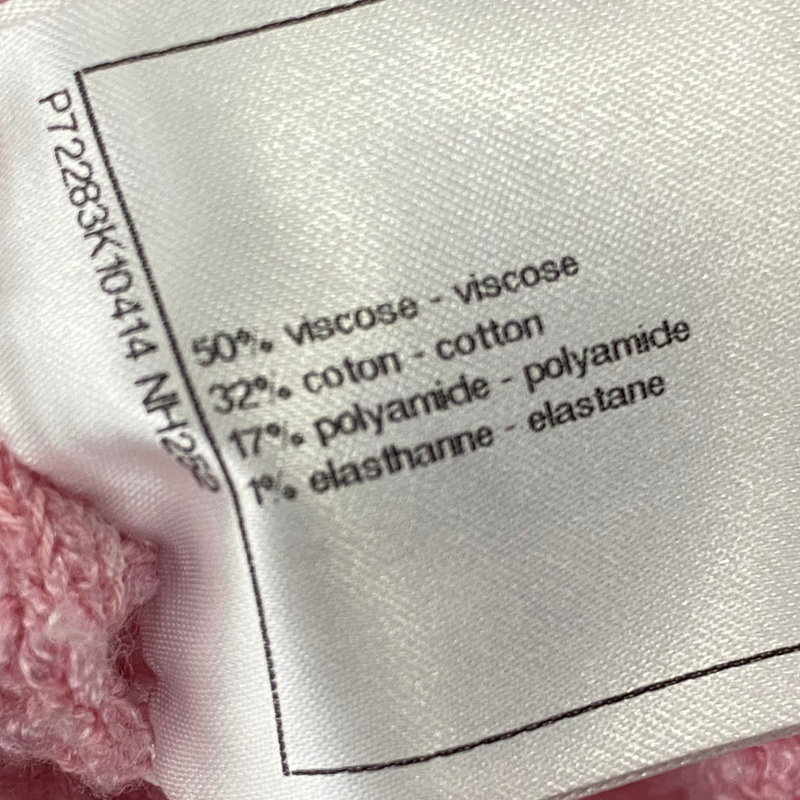 Chanel 2022 women's baby pink knitted long shorts