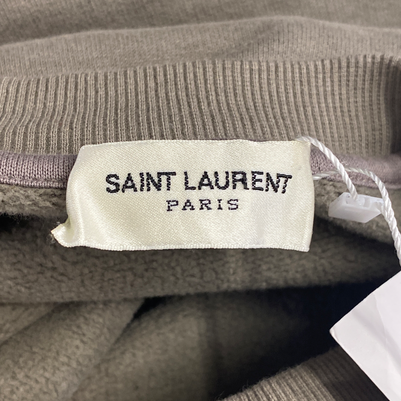 Saint Laurent women's taupe cotton cropped sweatshirt
