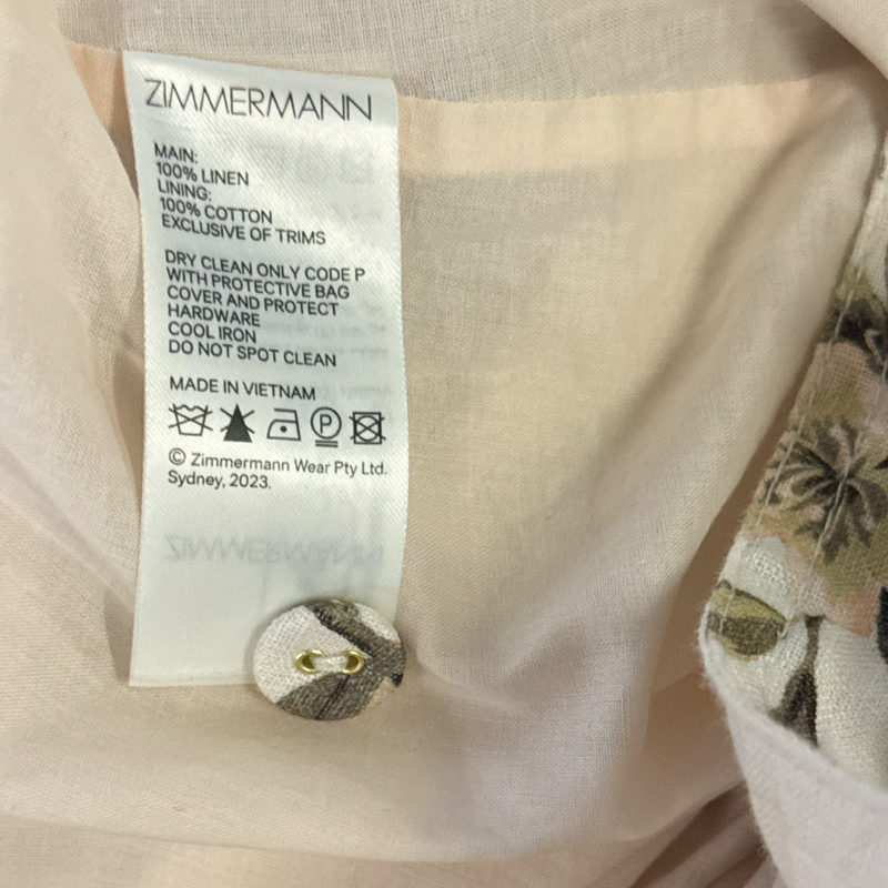 Zimmermann Women's Ecru And green Floral print Linen Jumpsuit