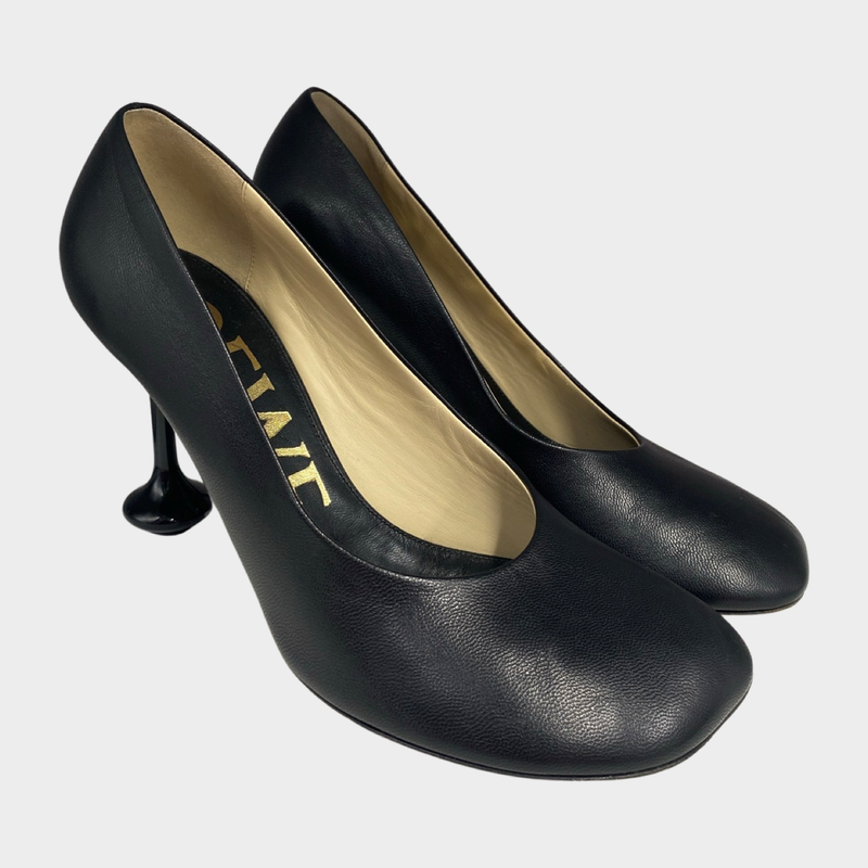 Loewe women's black toy petal leather heels