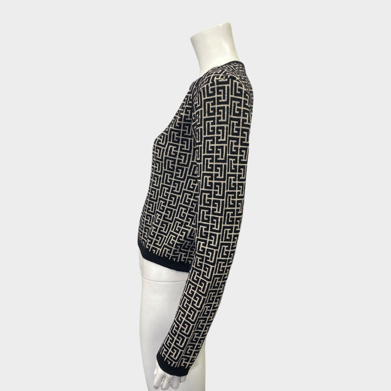 Balmain women's black geometric print jumper
