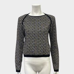 Balmain women's black geometric print jumper