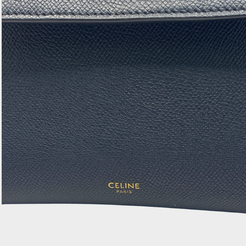 Celine women's micro belt handbag in navy grained calfskin