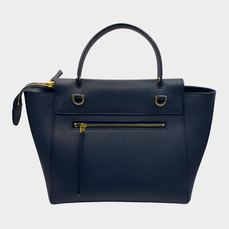 Celine women's micro belt handbag in navy grained calfskin