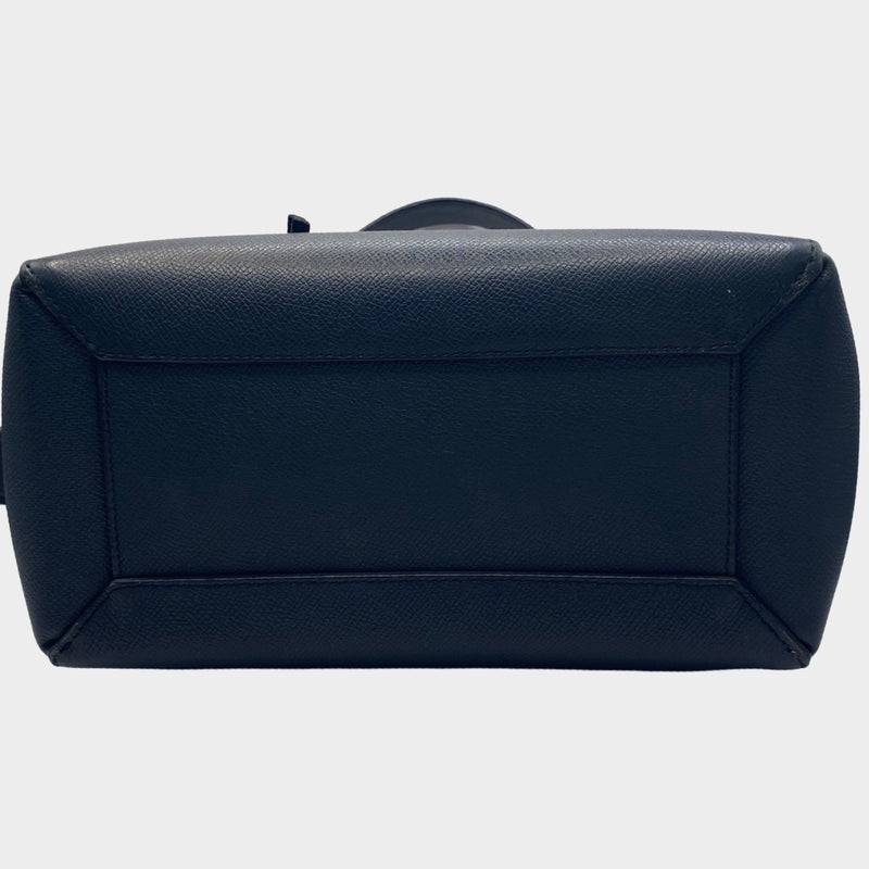 Celine women's micro belt handbag in navy grained calfskin
