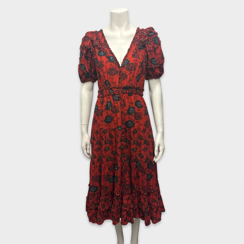 Ulla Johnson Red floral print cotton Dress