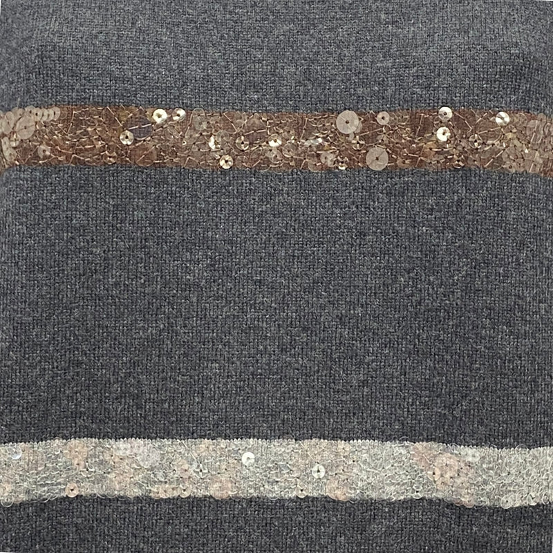 Brunello Cucinelli women's grey wool jumper with sequins