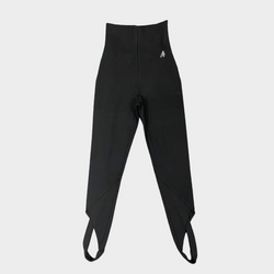 The Attico women's black cotton blend 'High-rise stirrup' leggings