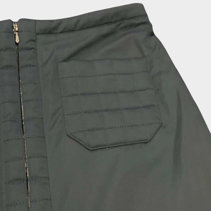 Chanel grey two front pockets midi skirt