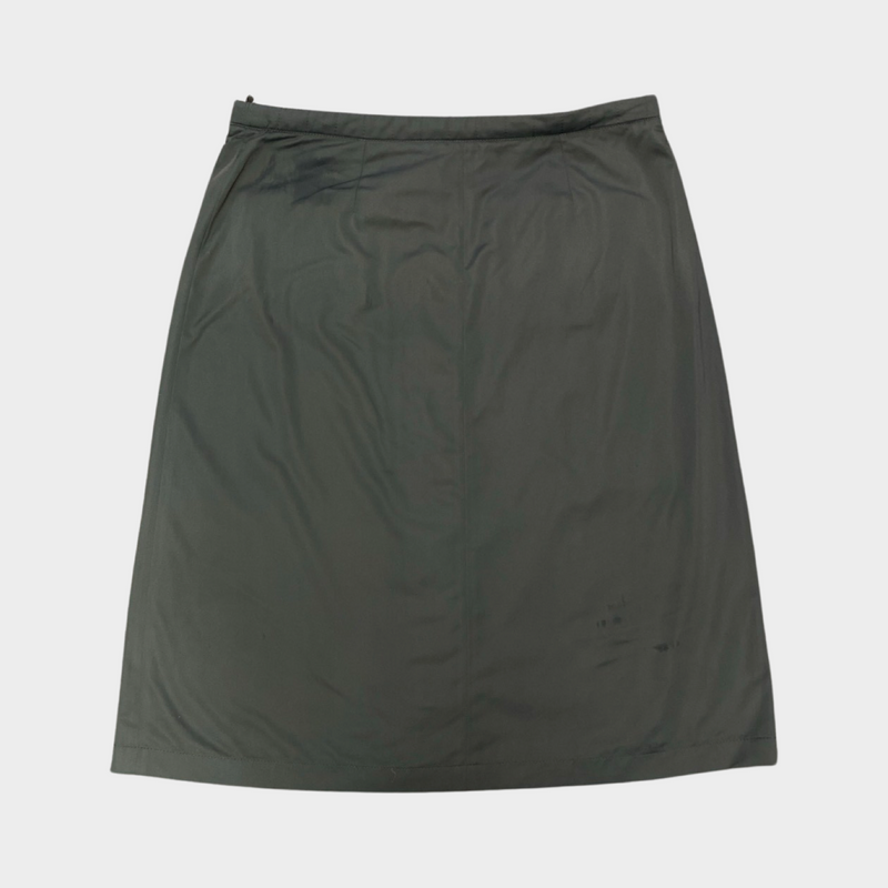 Chanel grey two front pockets midi skirt