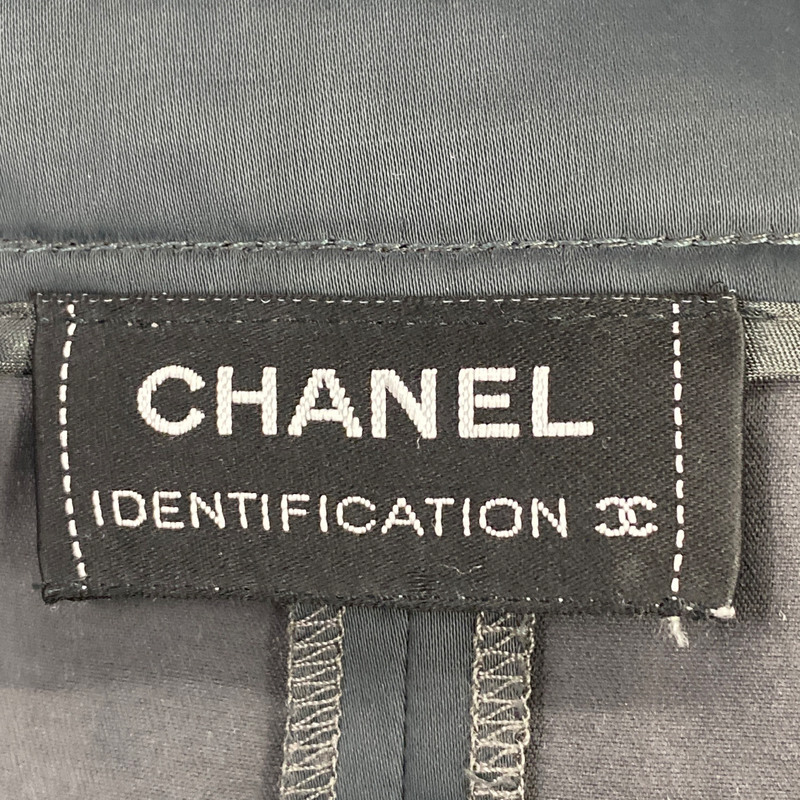 Chanel grey two front pockets midi skirt
