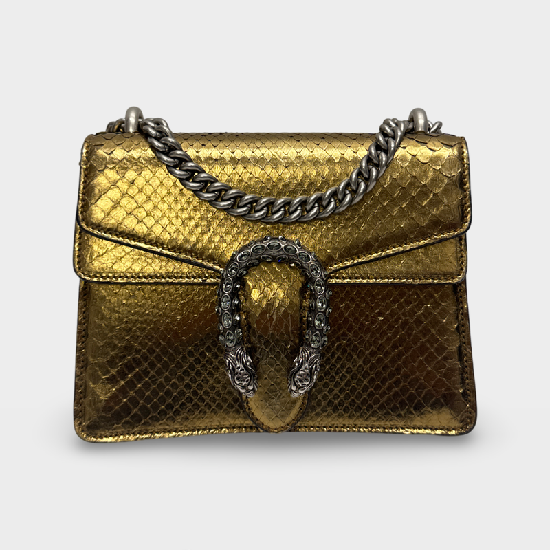 Gucci Women's Gold Python leather motif Handbag