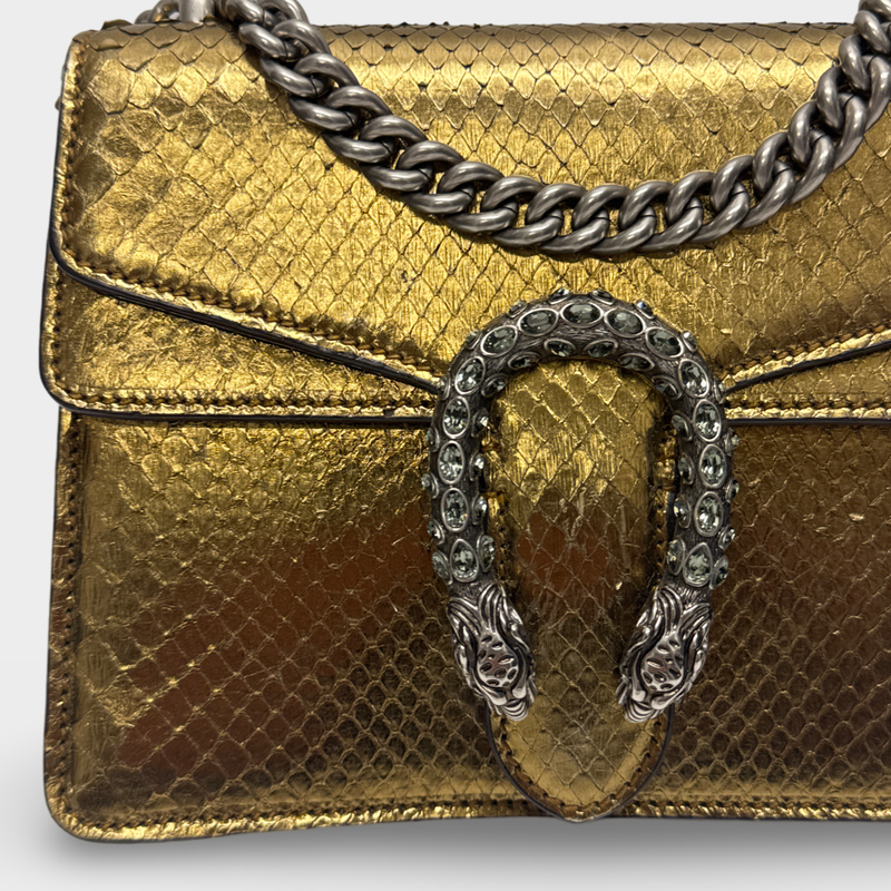 Gucci Women's Gold Python leather motif Handbag