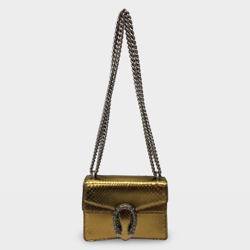 Gucci Women's Gold Python leather motif Handbag