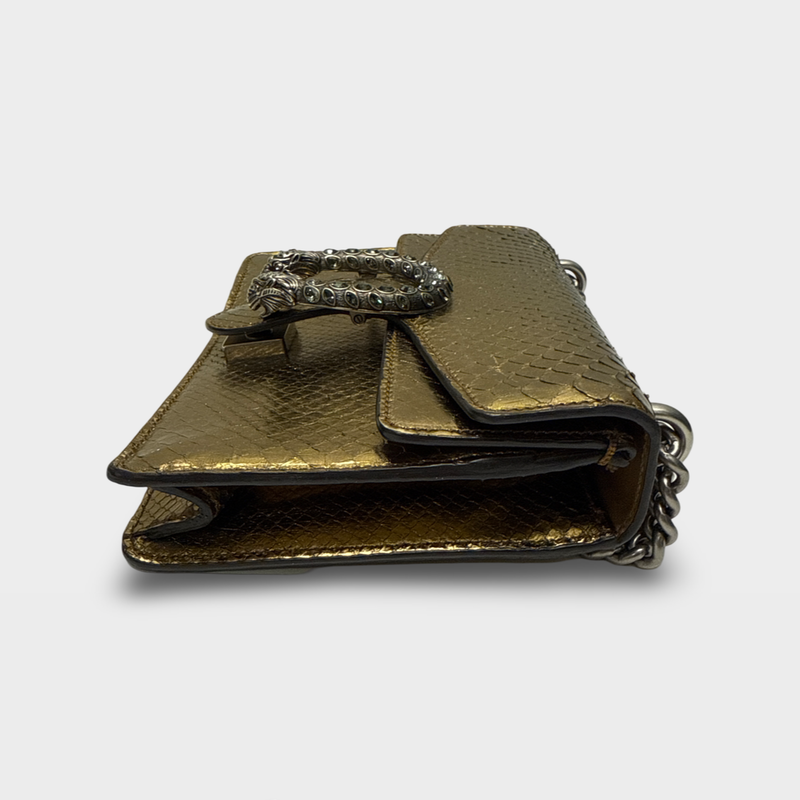 Gucci Women's Gold Python leather motif Handbag