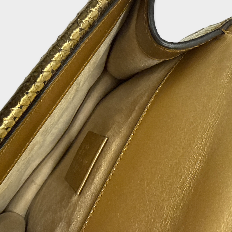 Gucci Women's Gold Python leather motif Handbag