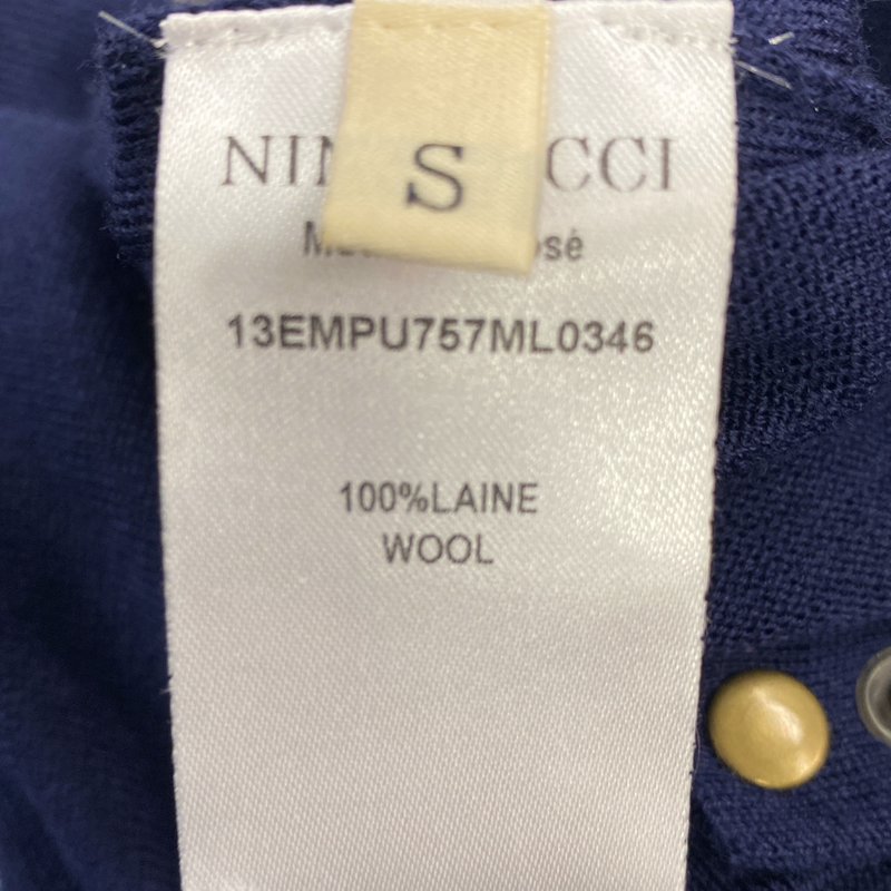 Nina Ricci women's navy knitted wool matching cami and cardigan set