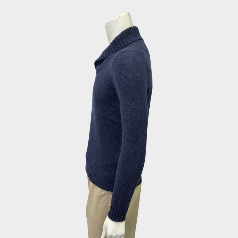 Brunello Cucinelli men's blue cashmere jumper