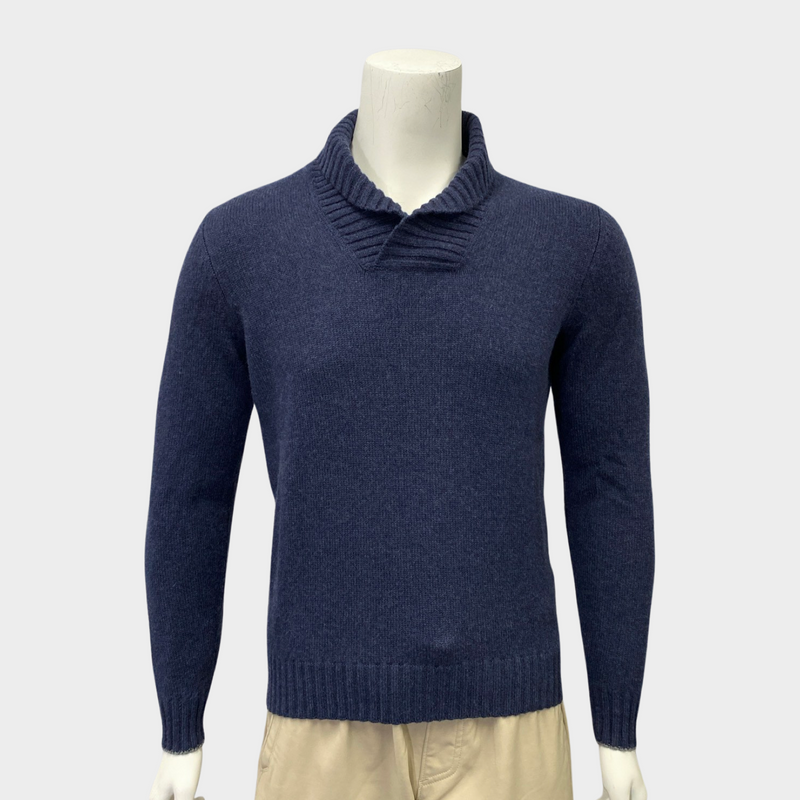 Brunello Cucinelli men's blue cashmere jumper