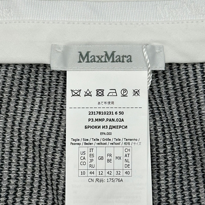 Max Mara women's navy and white striped cotton blend trousers