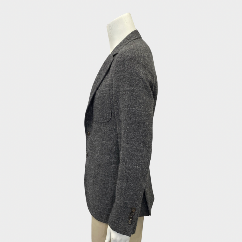 Brunello Cucinelli men's dark grey wool & alpaca blazer