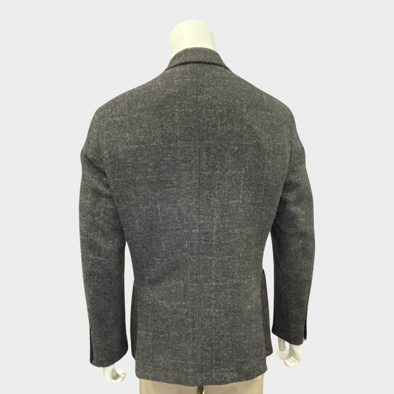Brunello Cucinelli men's dark grey wool & alpaca blazer