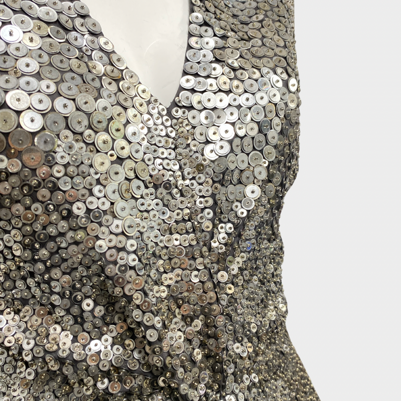 Valentino silver sequin mini dress