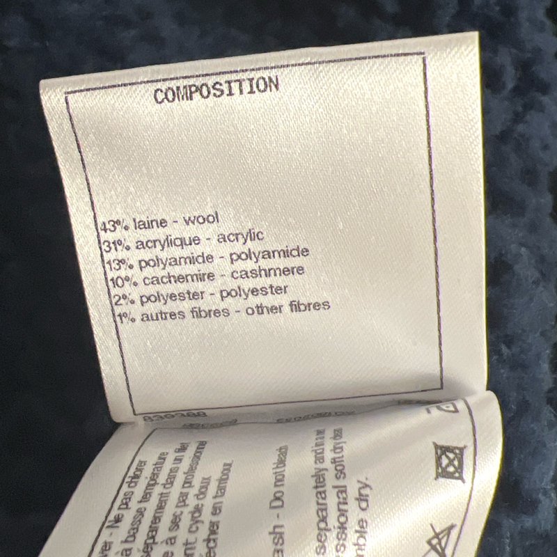 Chanel Women's CC Logo Navy Wool Jumper