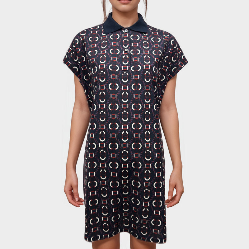 Hermès Women's Canoe Pattern Collar dress