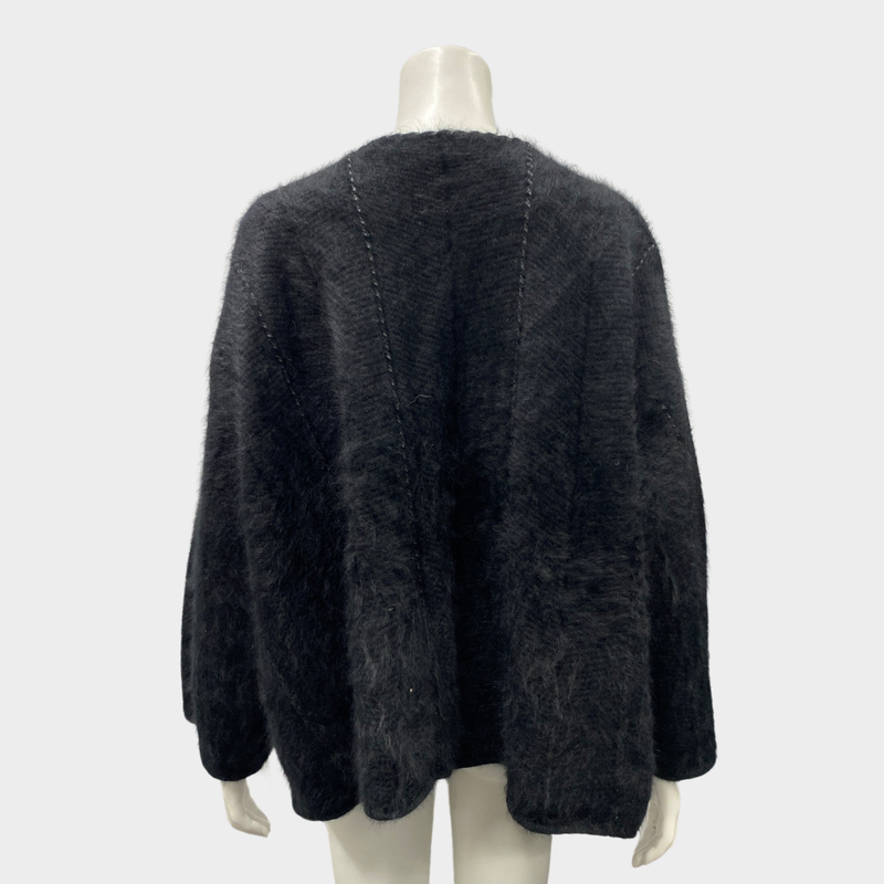 Tom Ford women's black angora jumper with leather strings