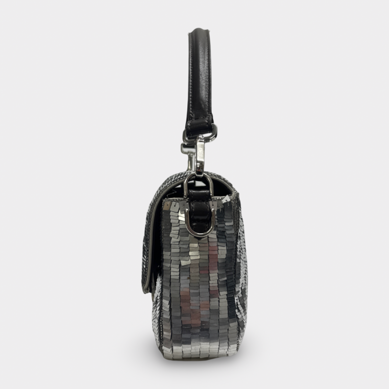 Fendi Women's Silver Sequins Baguette Bag