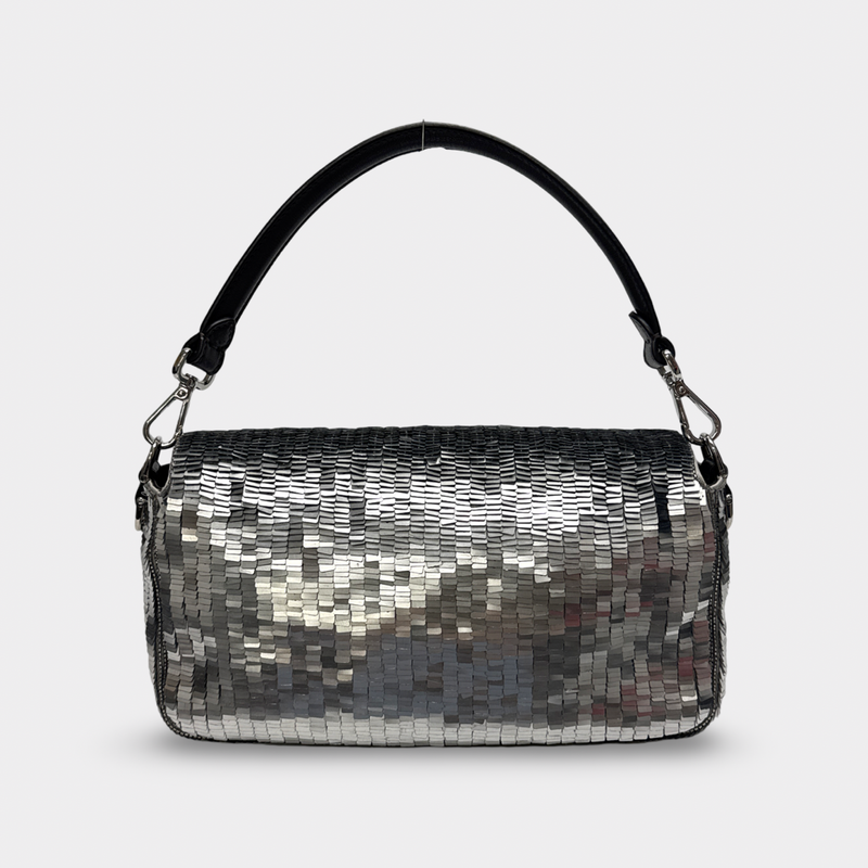Fendi Women's Silver Sequins Baguette Bag