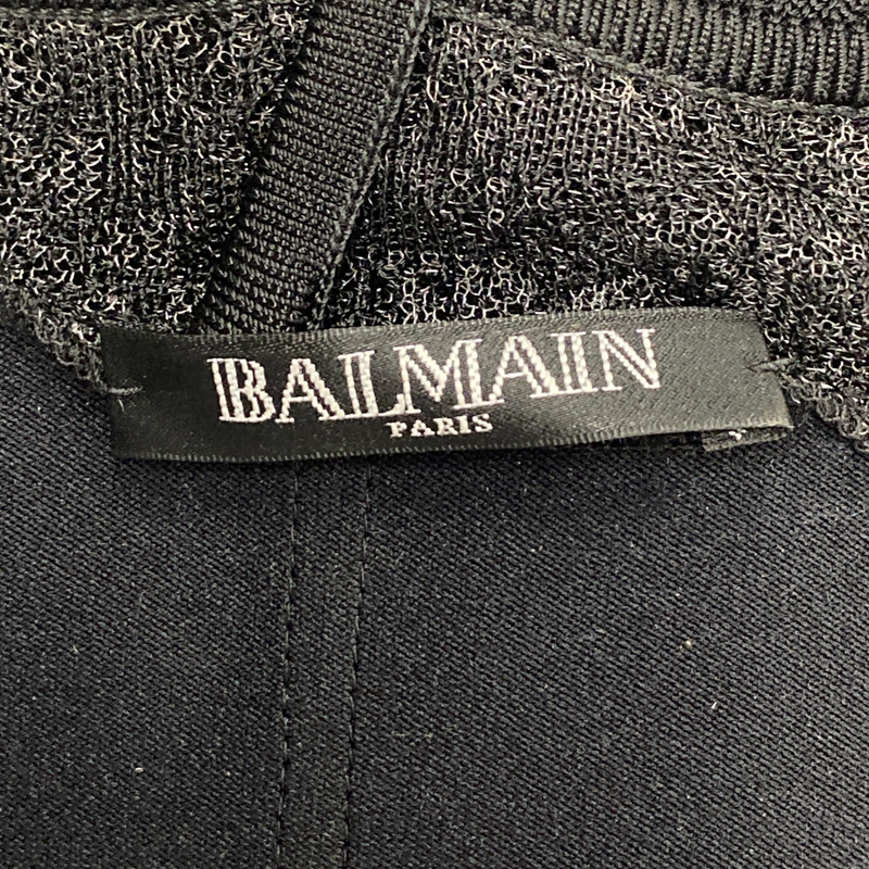 Balmain black lace and elastane bustier dress