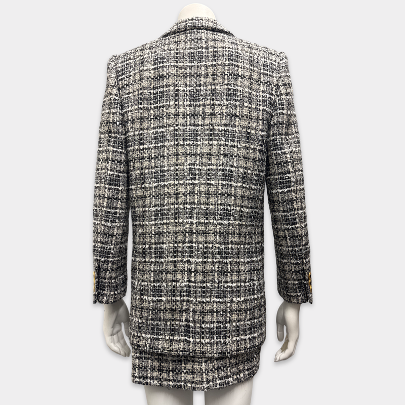 Alessandra Rich Women's Black and White Tweed Blazer and Skirt Set