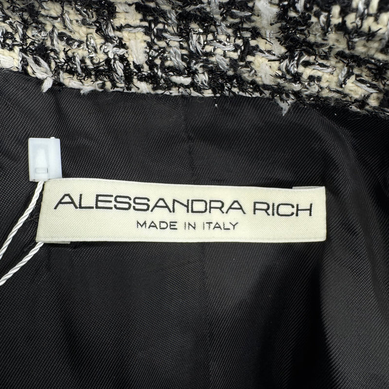 Alessandra Rich Women's Black and White Tweed Blazer and Skirt Set