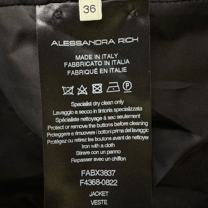Alessandra Rich Women's Black and White Tweed Blazer and Skirt Set