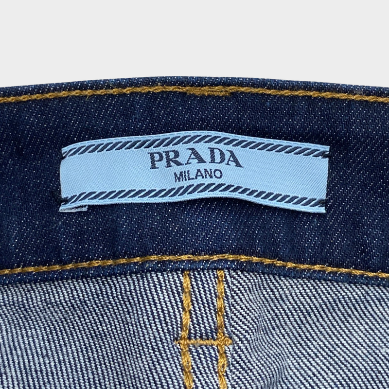 Prada women's navy denim skinny jeans