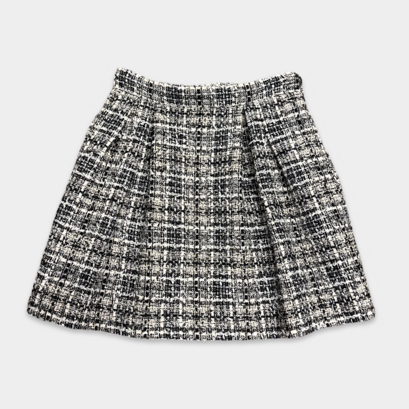 Alessandra Rich Women's Black and White Tweed Blazer and Skirt Set