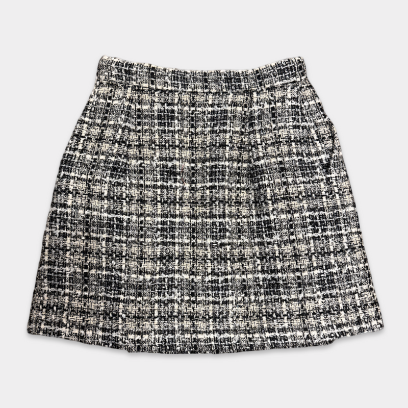 Alessandra Rich Women's Black and White Tweed Blazer and Skirt Set
