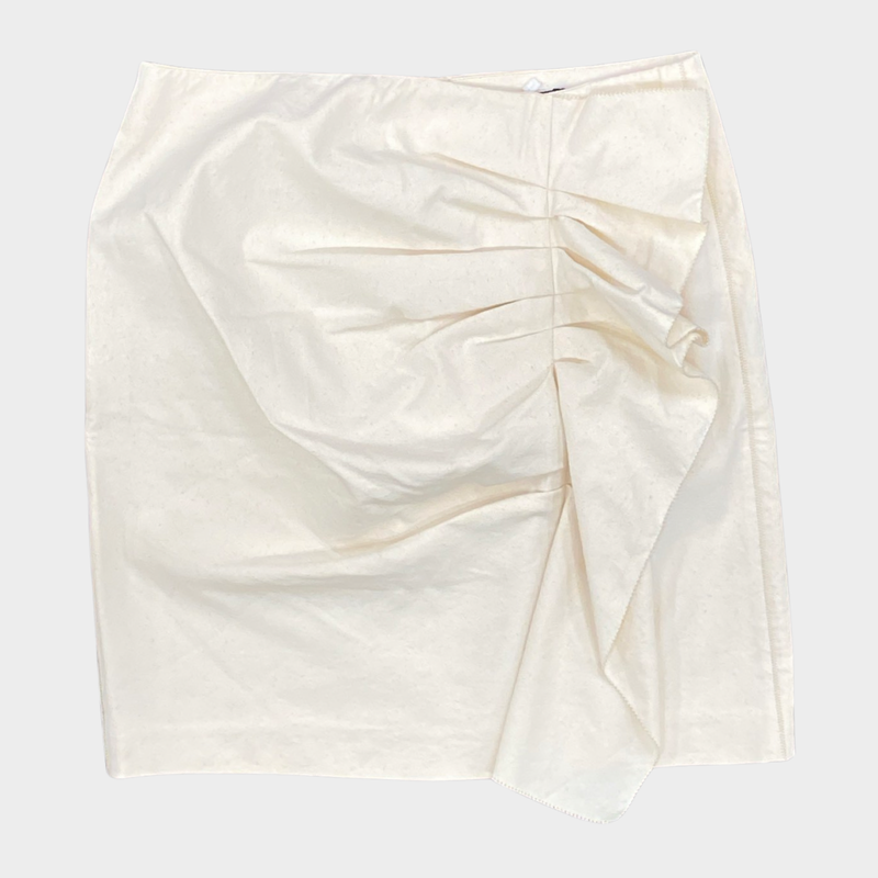 Isabel Marant ecru cotton mini skirt with ruffle