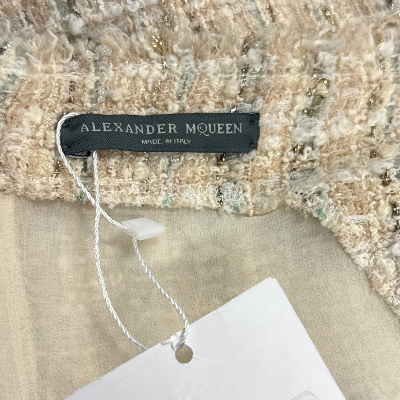 Alexander McQueen Beige Tweed Dress