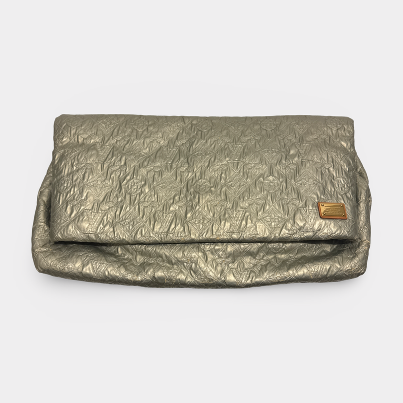 Louis Vuitton Limelight Silver Jacquard Quilted Monogram Clutch