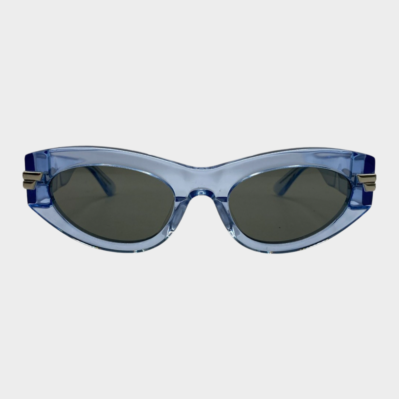 Bottega Veneta women's blue silver detail sunglasses