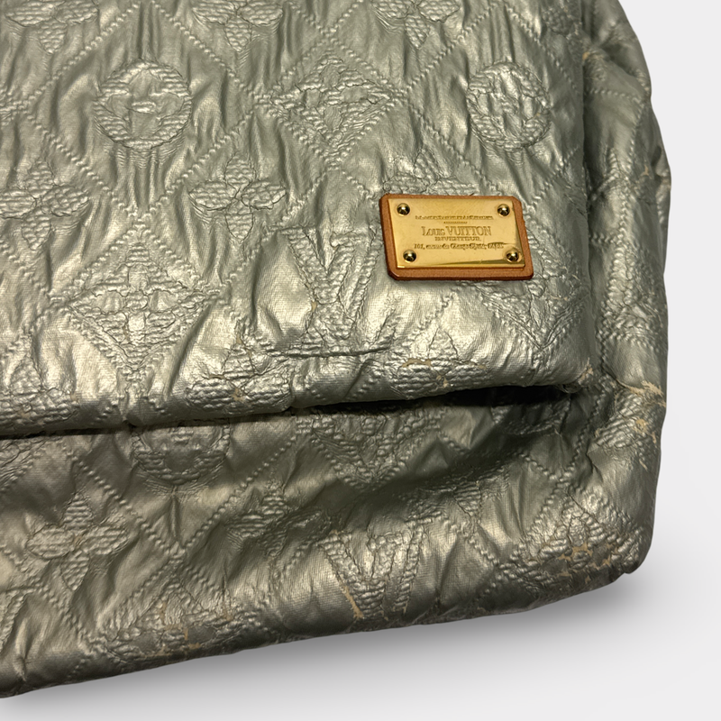 Louis Vuitton Limelight Silver Jacquard Quilted Monogram Clutch