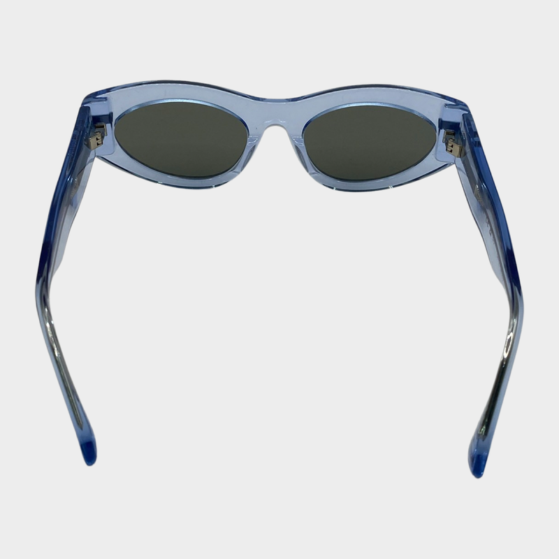 Bottega Veneta women's blue silver detail sunglasses