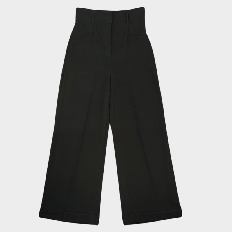 Racil women's black high-waist wide-leg polyester trousers