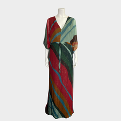 Dehla women's multicoloured and metallic silk kaftan