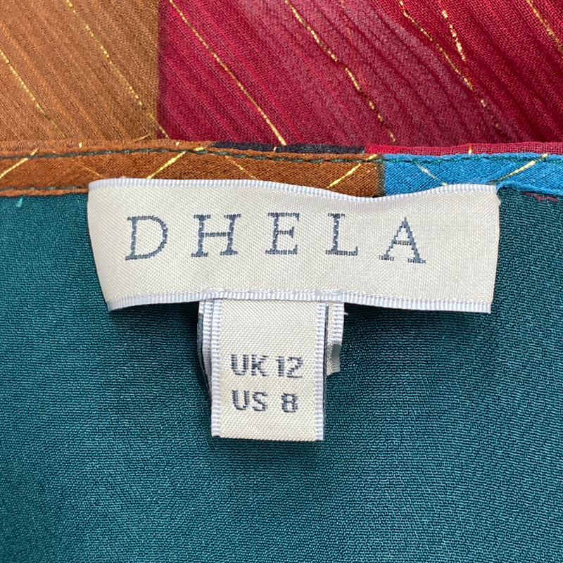 Dehla women's multicoloured and metallic silk kaftan