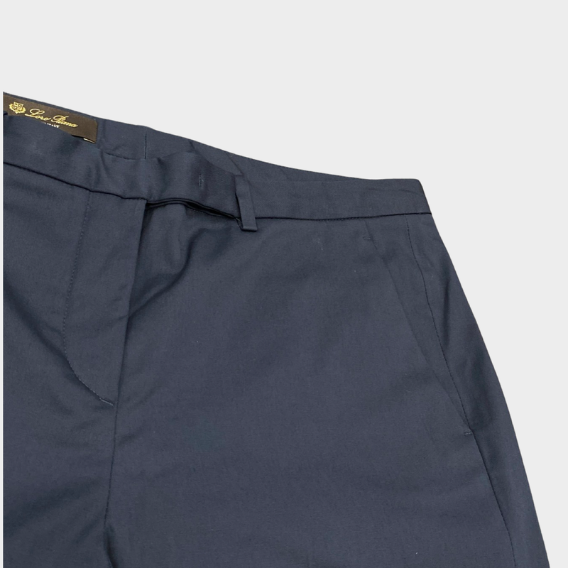 Loro Piana women's navy cotton lightweight trousers