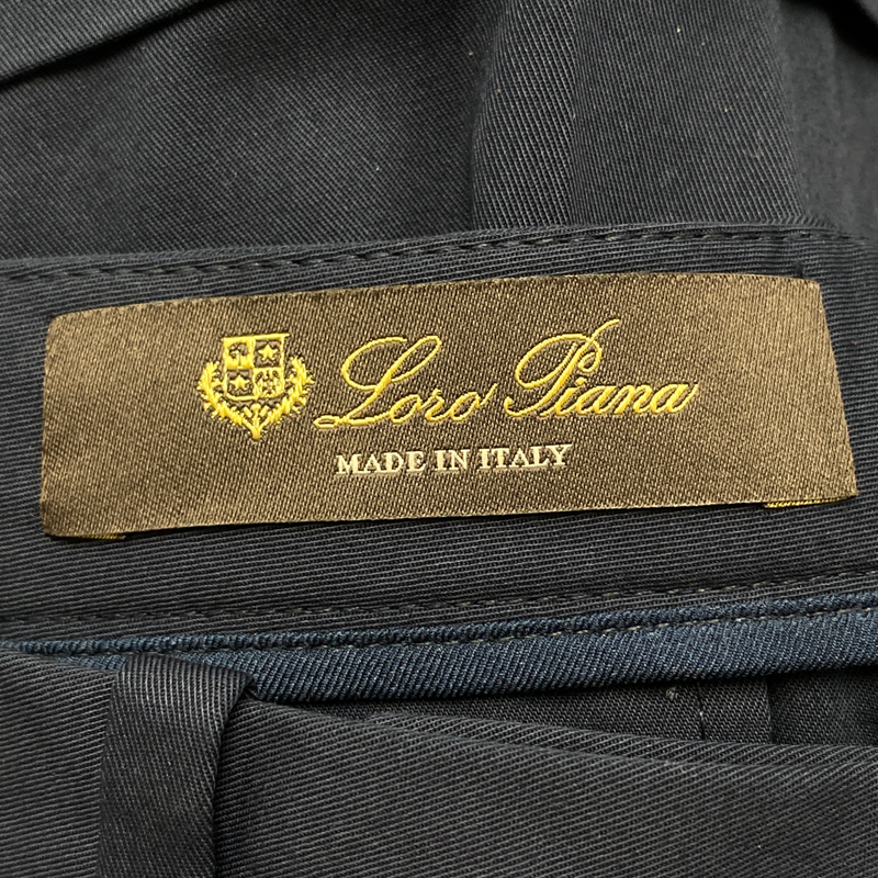 Loro Piana women's navy cotton lightweight trousers